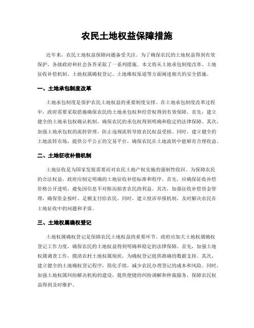 农民土地权益保障措施