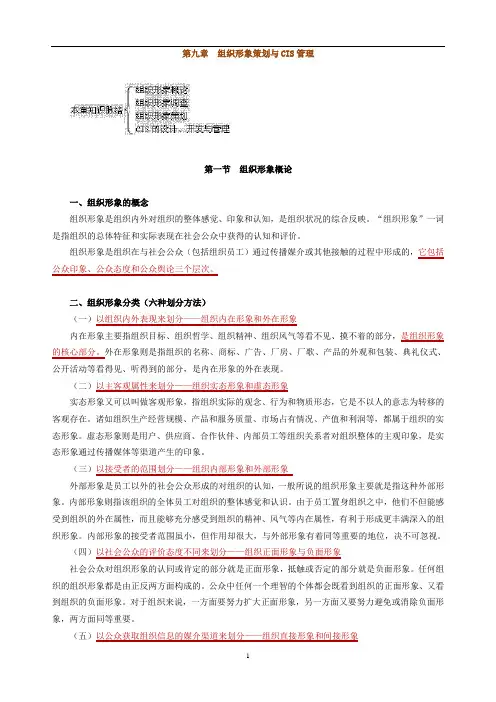自考公共关系学第九章提纲