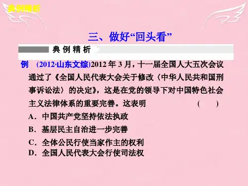 【步步高】高考政治二轮复习及增分策略 题型增分专题一 三、做好回头看配套课件 新人教版