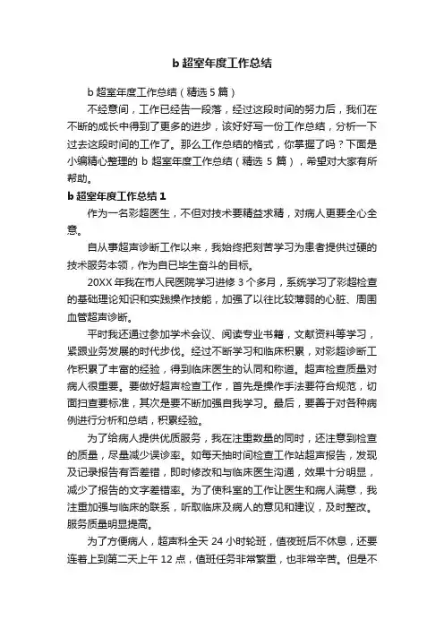 b超室年度工作总结（精选5篇）