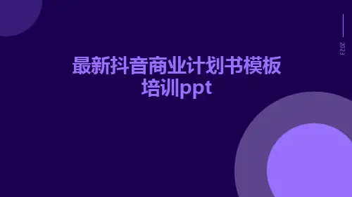 最新抖音商业计划书模板培训ppt