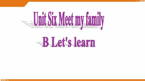 人教版PEP英语四年级上册Unit6PartBlet'slearn1-课件