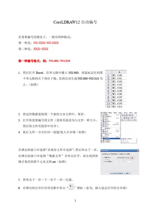 CoreLDRAW12自动编号