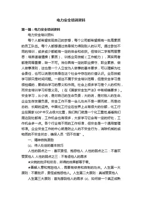 电力安全培训资料