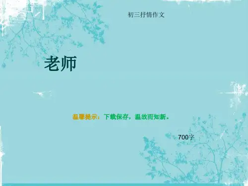 初三抒情作文《老师》700字(总9页PPT)