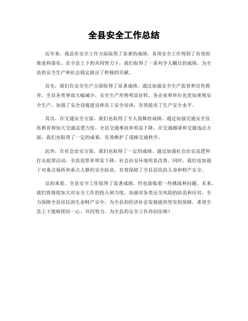 全县安全工作总结