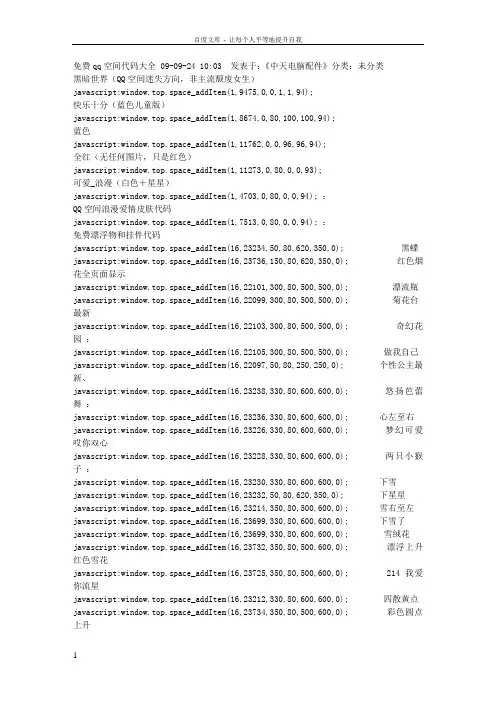qq空间代码大全