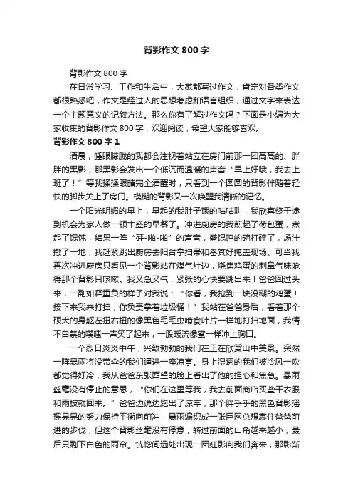 背影作文800字