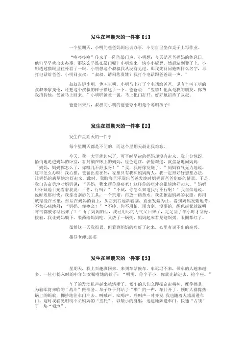 发生在星期天的一件事作文

