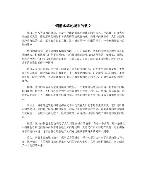 钢筋水泥的城市的散文