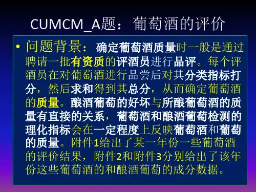 2012CUMCM_A题葡萄酒评价讲评