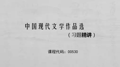 00530中国现代文学作品选习题课1