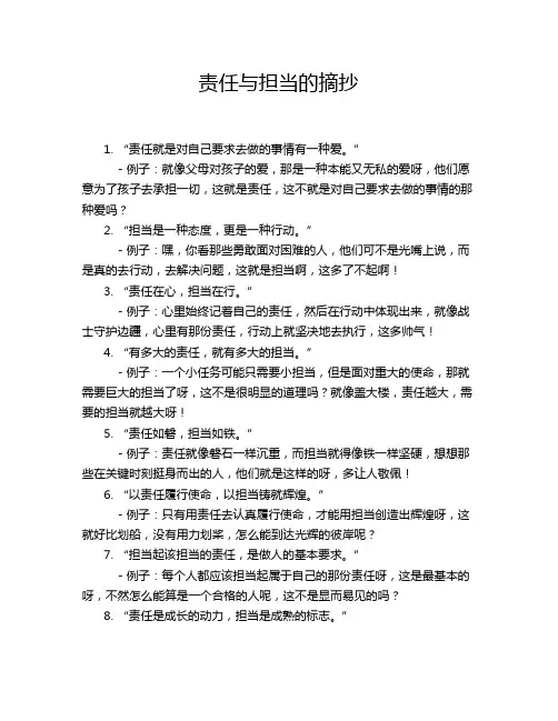 责任与担当的摘抄
