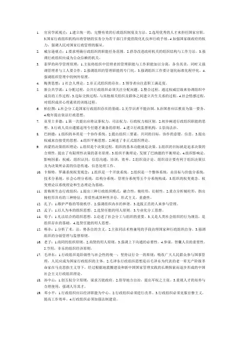国内外行政组织理论