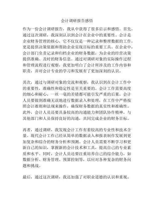 会计调研报告感悟