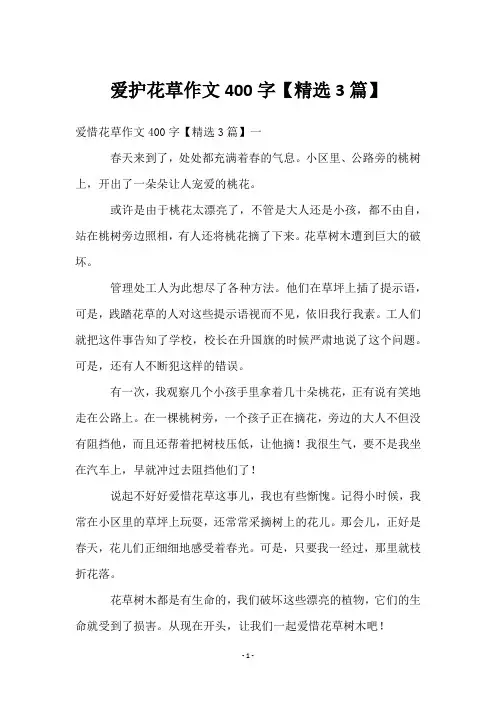 爱护花草作文400字【3篇】