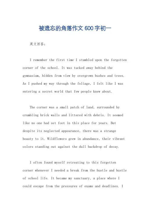 被遗忘的角落作文600字初一