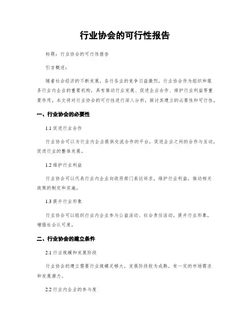 行业协会的可行性报告