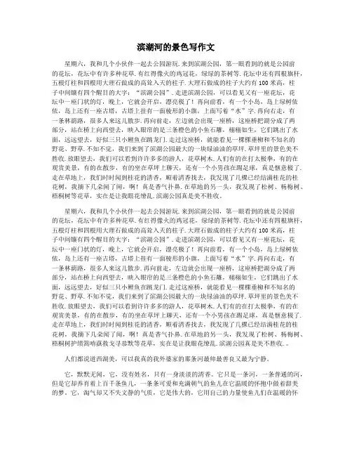 滨湖河的景色写作文