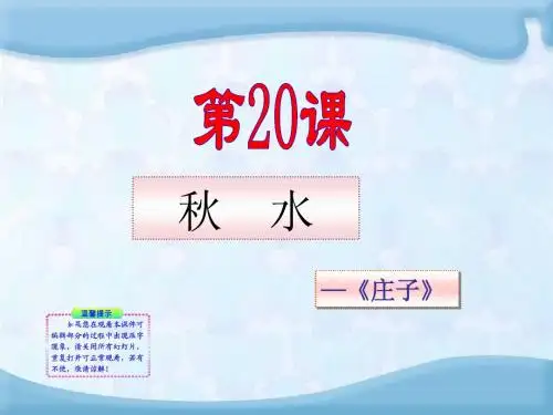 初中语文新课标同步授课课件：第20课 秋水(语文版九年级上)