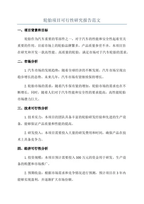 轮胎项目可行性研究报告范文
