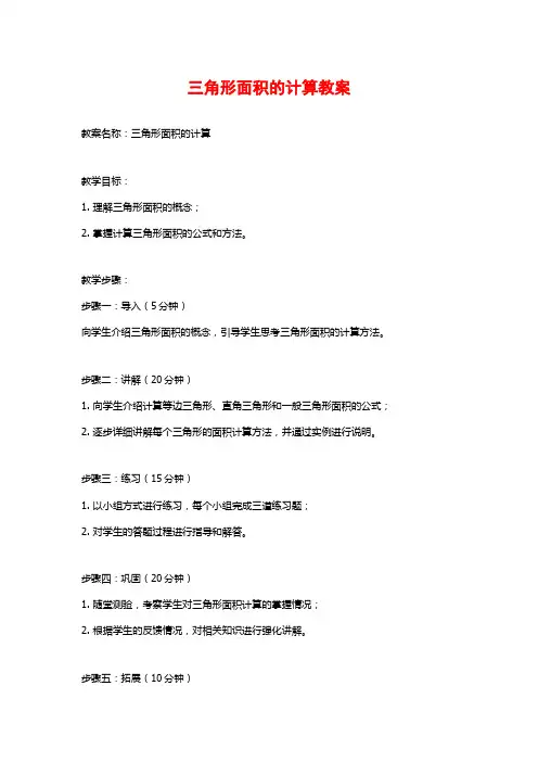 三角形面积的计算教案