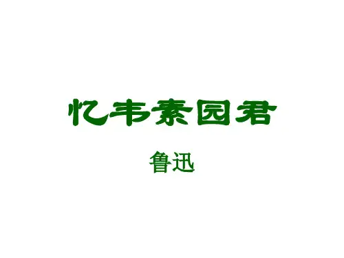 忆韦素园君 课件