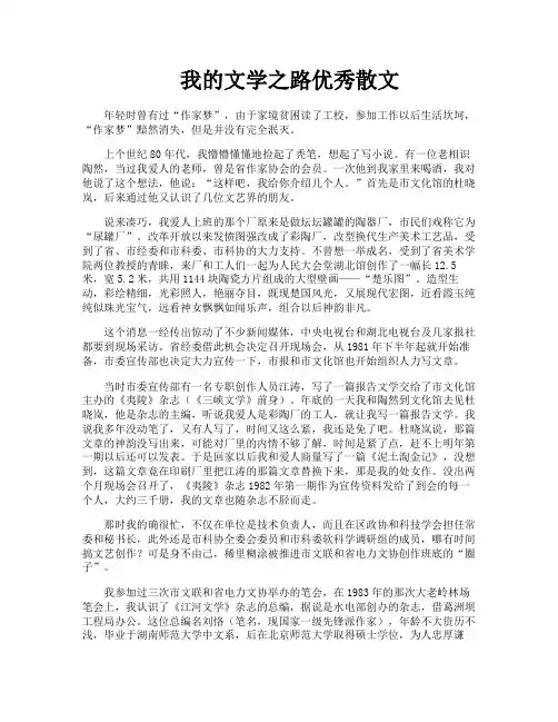 我的文学之路优秀散文