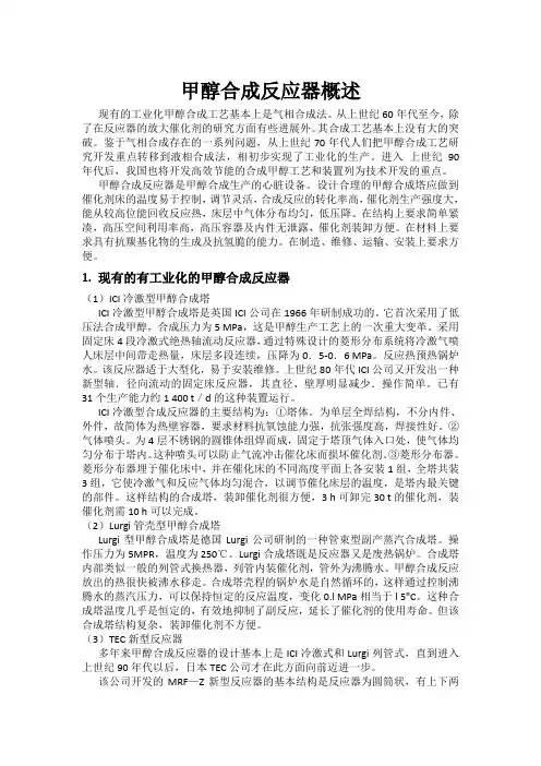 甲醇合成反应器概述