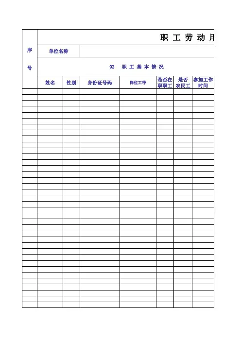 职工劳动用工备案基础信息采集表
