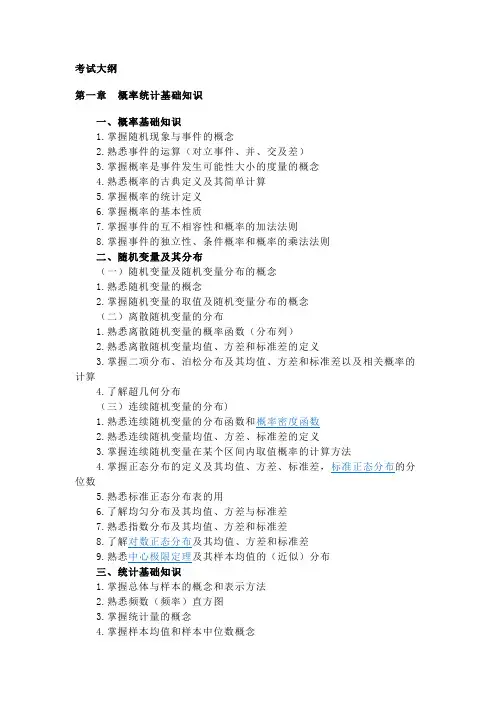 质量工程师考试大纲
