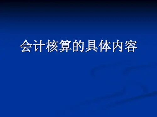 会计核算的具体内容