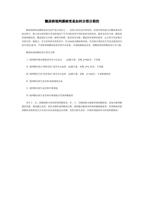 糖尿病视网膜病变是如何分型分期的
