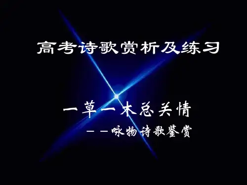 高考诗歌赏析及练习