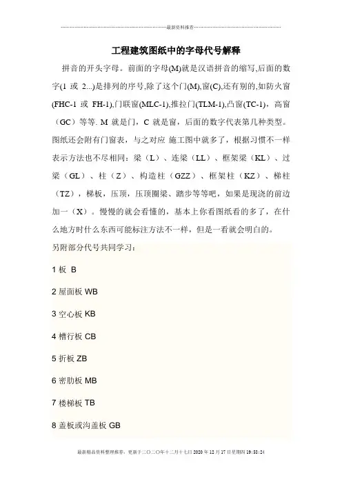 工程图纸中的字母代号