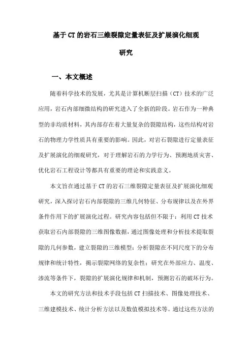 基于CT的岩石三维裂隙定量表征及扩展演化细观研究