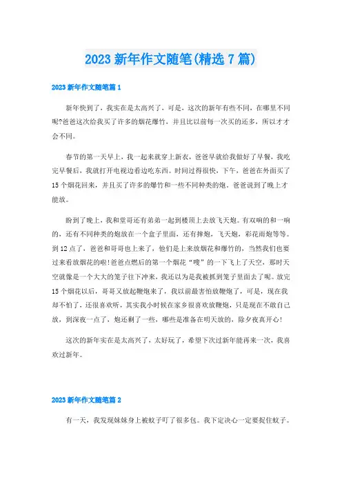 2023新年作文随笔(精选7篇)