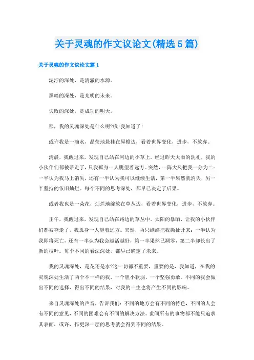 关于灵魂的作文议论文(精选5篇)
