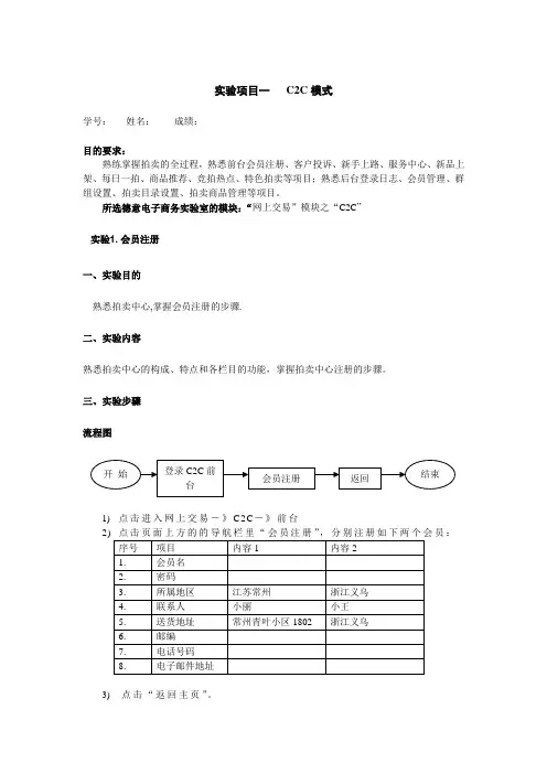 电子商务师考证(德意实验室)实验报告系列C2C模块注册