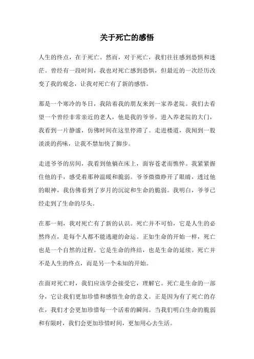 关于死亡的感悟