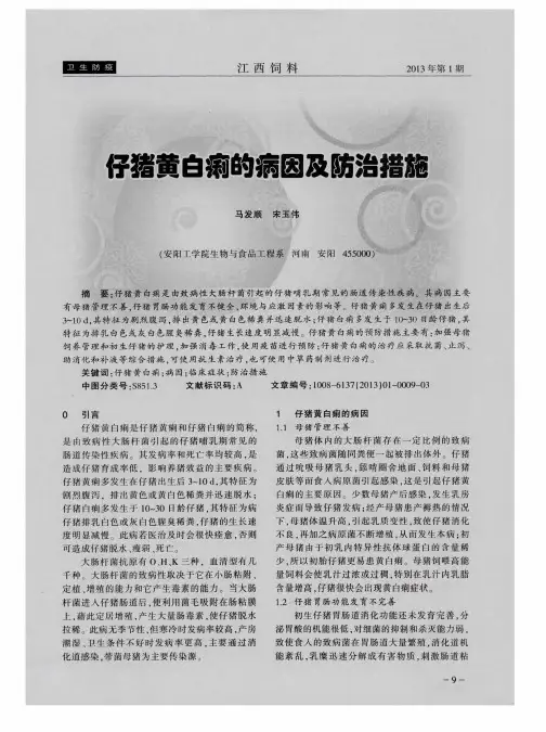 仔猪黄白痢的病因及防治措施