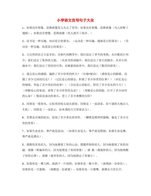 名师课件：小学语文仿写句式常考句式