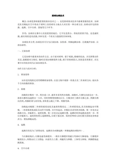 排球扣球技术详解【范本模板】