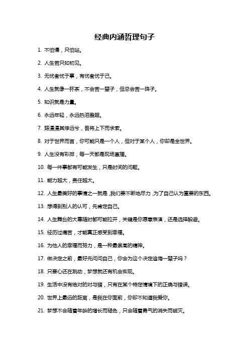 经典内涵哲理句子