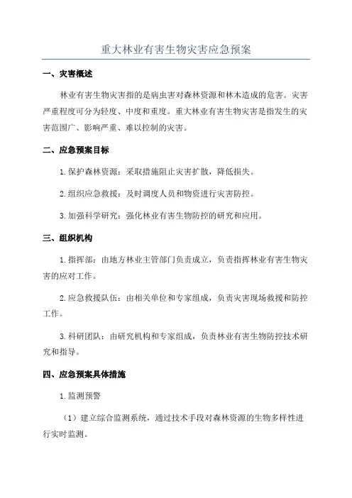 重大林业有害生物灾害应急预案