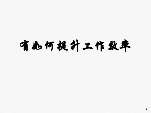 如何提升工作效率(PPT47页)
