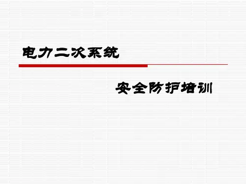 电力二次系统防护培训资料