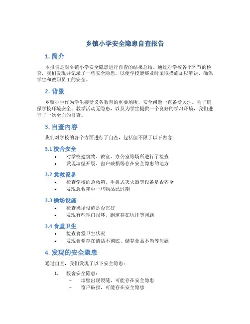 乡镇小学安全隐患自查报告