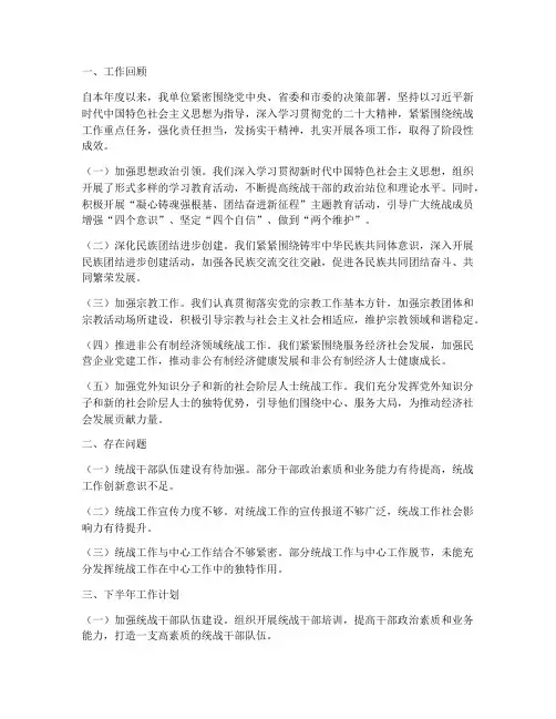 统战__半年工作总结