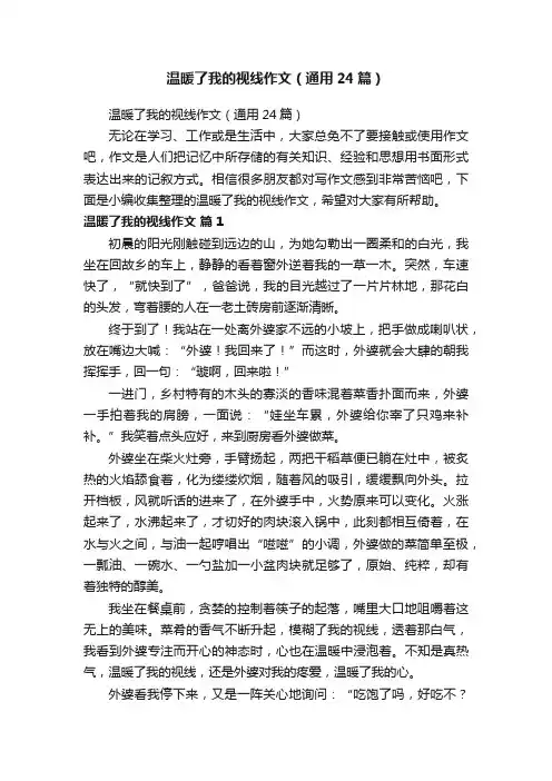 温暖了我的视线作文（通用24篇）